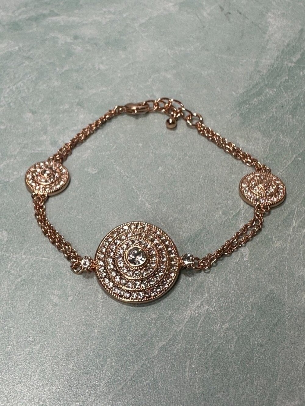 Joan Boyce Rosegold Hardware and Stones Round Delicate Bracelet